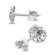6pairs, Round Celtic Knot Silver Stud Earrings, ep258